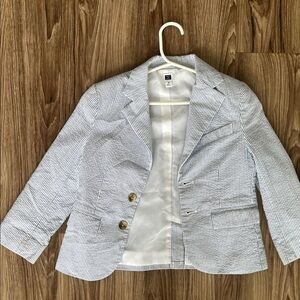 Janie and Jack boys Striped Blazer - White and Blue